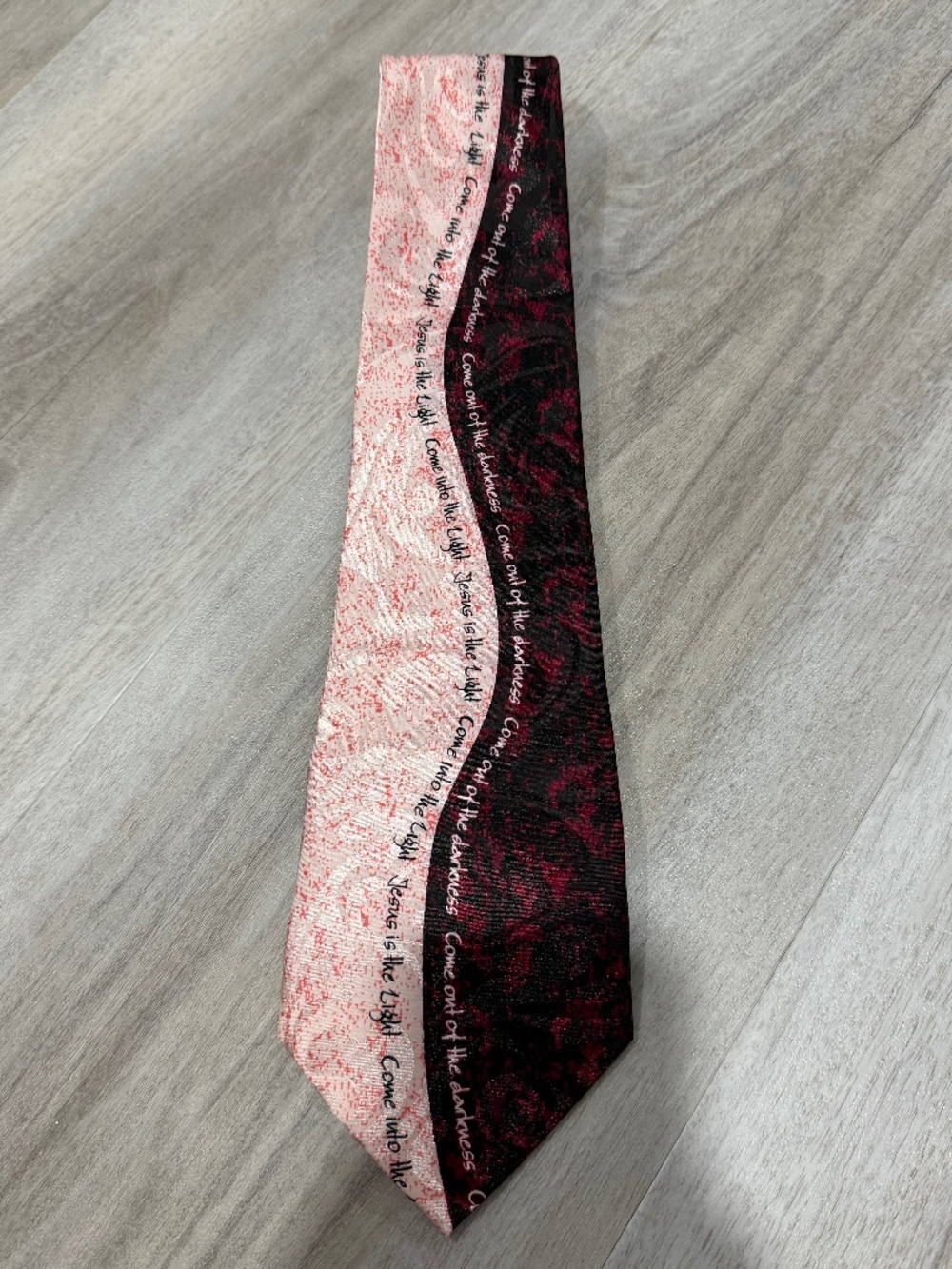 Christian Jesus Is The Light Necktie Scripture Tie Red Black